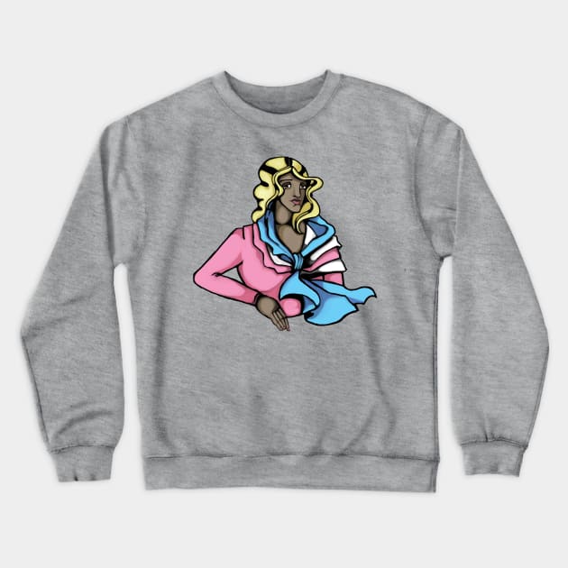 Transgender pride deco portrait Crewneck Sweatshirt by Newtegan